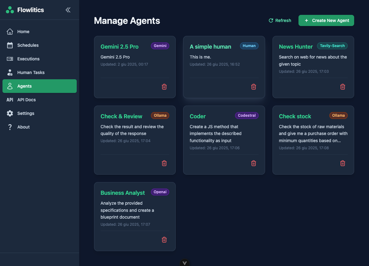 Agent Configuration Panel